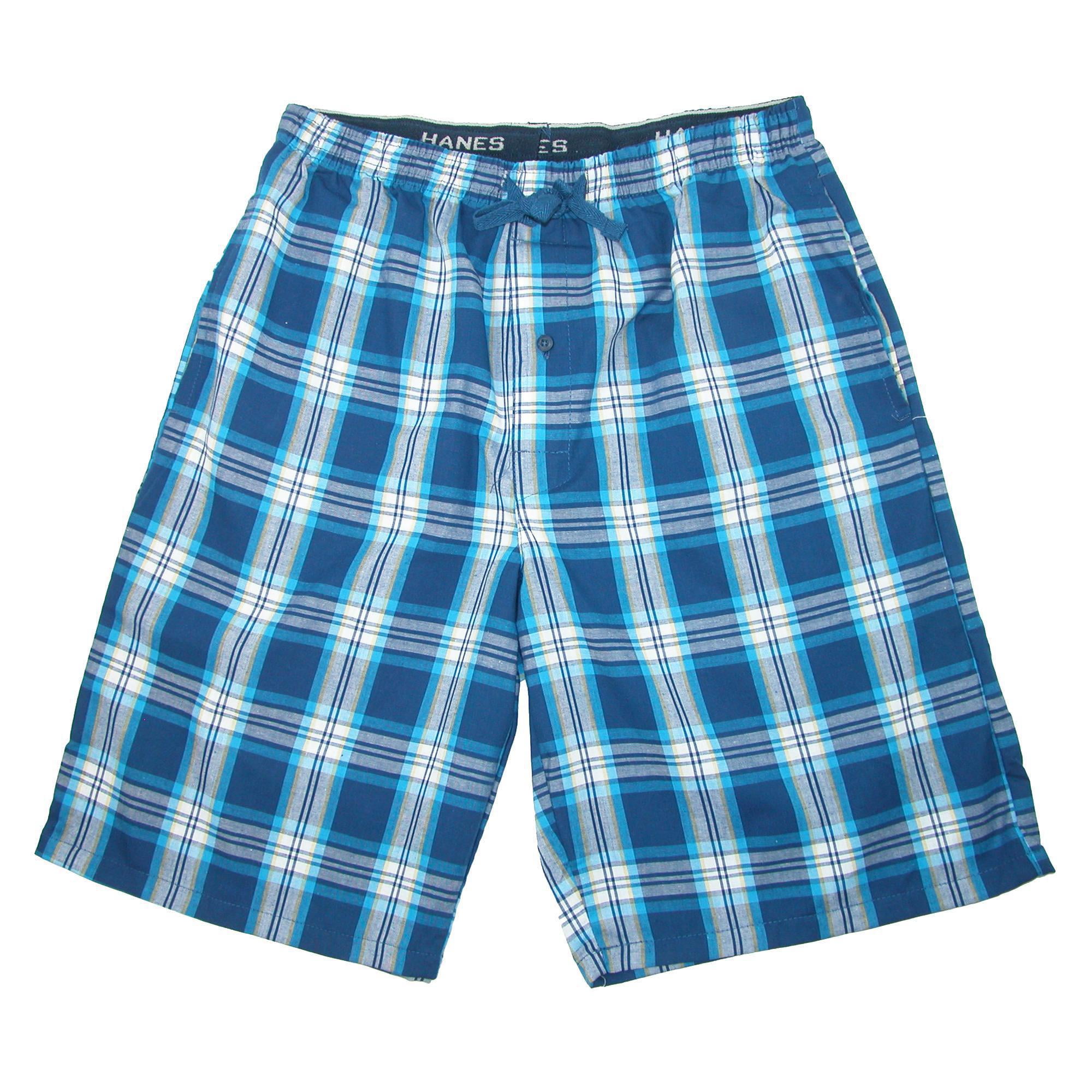 Hanes Men's Cotton Madras Drawstring Sleep Pajama Shorts Walmart Canada