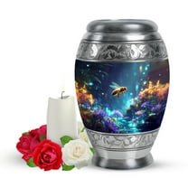 Yatskia Flying Bee at Blossoms Little Cremation Burial Urns for Human Ashes Adult Mom and Dad, Small Funeral Keepsake Urn for Ashes Adult Male, (Monar Pack of 1, 3 Inch)