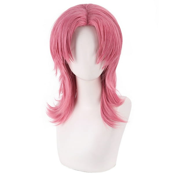 Peluca corta sintética rosa para cosplay para adolescentes y adultos