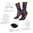 thumbnail image 3 of Xecao Golden Snake And Purple Rose Pattern Sport Socks for Women and Men Crew Socks Sporty Calf Socks Casual Socks, 3 of 6