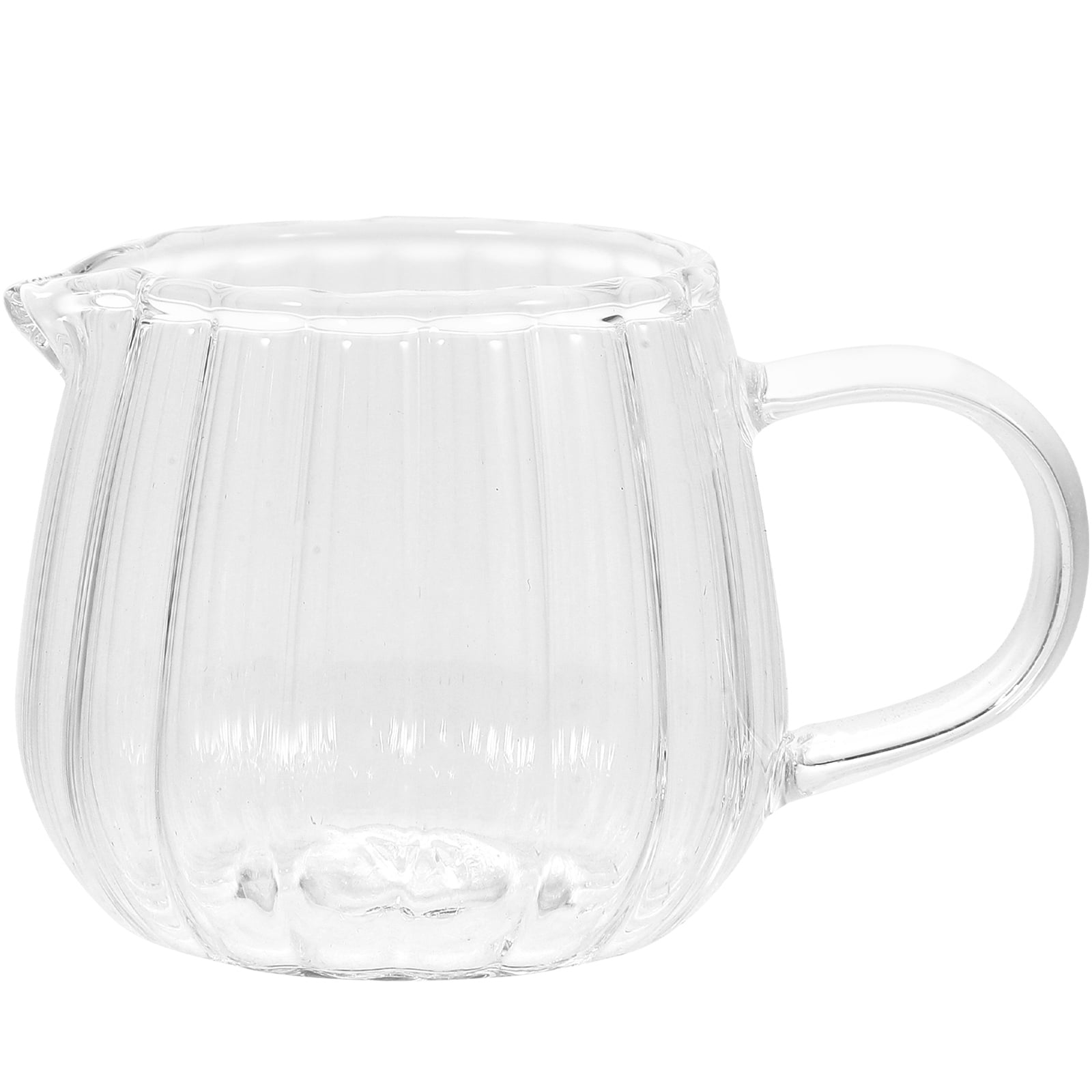 OUNONA Glass Creamer Pitcher Cup Coffee Creamer Jar with Pour Spout Mini Glass Milk Jug(60ml