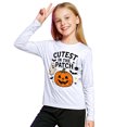 thumbnail image 2 of Kiijoy Girls Halloween Long Sleeve T Shirt Kids Cotton T-Shirt Top, White, Sizes 2-13, 2 of 7