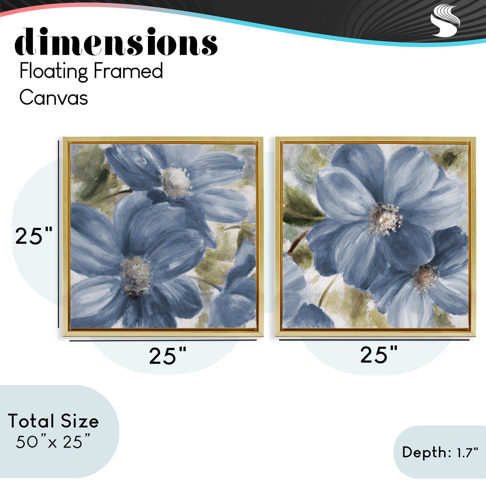 Stupell Industries Floral Walk in Beauty 2 Piece Gold Framed Floater Canvas Set, design by Lanie Loreth