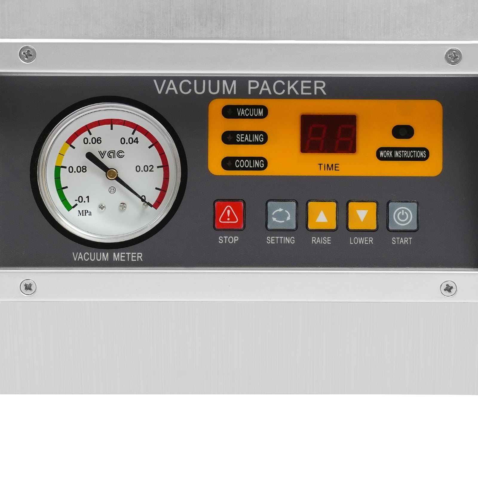 120W 40*31*28cm Commercial Vacuum Sealing Packaging Machine Silver Automatic Tabletop Sealer Chamber