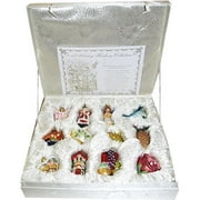 Angle View: 12-Piece Glass Heirloom Ornament Gift Set
