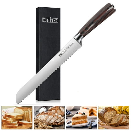 

Bread Knife German High Carbon Stainless Steel Professional Grade Bread Slicing Knife 10-Inch Serrated Edge Cake Knife Bread Cutter for Homemade Crusty Bread