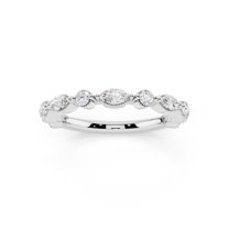 1/2 Ctw Moissanite Wedding Band 14K White Gold Plated S925 Silver Stackable Ring D Color VVS1 Fine Jewelry Gift Size 4.5