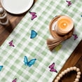 thumbnail image 3 of Easter Table Runner - 72 Inch Long Spring Colorful Easter Eggs Bunny Butterfly Green Cotton and Linen Blended Dress Scarves Farmhouse Table Runner for Kitchen Dining, Coffee Table, 13" x 72", 3 of 8