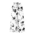 thumbnail image 7 of Atogsazn Womens Summer Floral Print Capris Casual Wide Leg Elastic Waist Cropped Pants Drawstring with Pocket Beach Beige M Fashion, 7 of 7