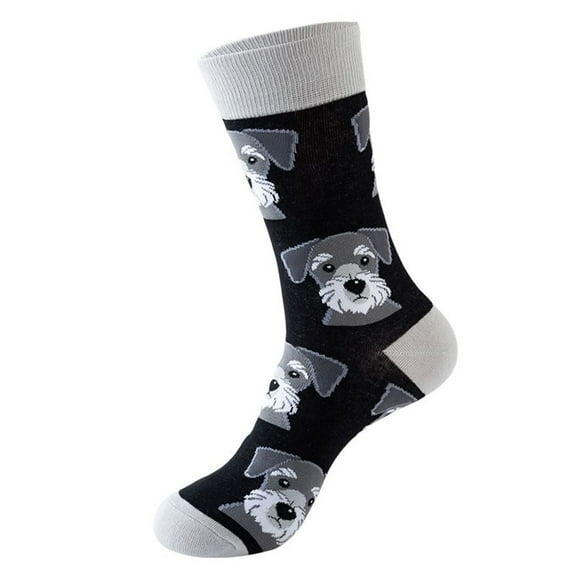 FARONZE Crew Cute Animal Schnauzer Dog Socks, Suitable for Men and Women, 1 pair