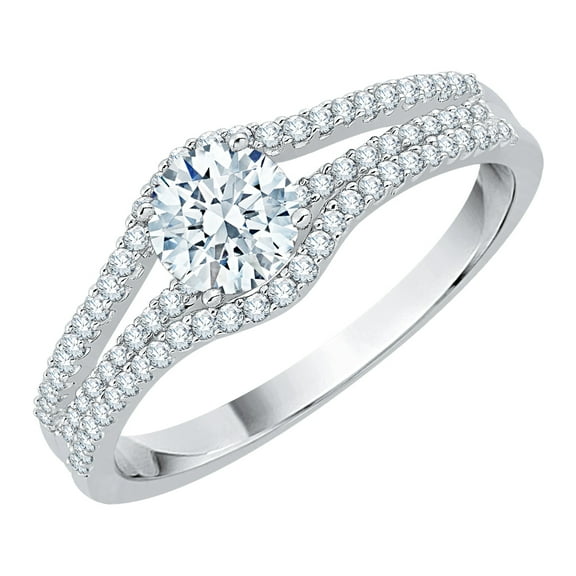 KATARINA 14K White Gold 2/3 cttw Solitaire Diamond Engagement Ring (G-H, SI2-I1)