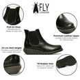 thumbnail image 2 of Fly London Womens Black SALV Chelsea Leather Ankle Casual Wedge Heel Boots, 2 of 7