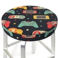thumbnail image 3 of Honeii Retro Video Game Pattern Bar Stool Covers-Round Stools Seat Covers, Washable Stool Cushion Slipcover Elastic Bar Chair Covers-13 inch, 3 of 7