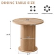thumbnail image 3 of 31.5" Round Dining Table for 2, Modern Small Pedestal Kitchen Table, Space Saving, for Apartment Dining Living Room. Natural, 3 of 7