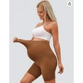 thumbnail image 5 of AEXTO Seamless High-Waisted Maternity Shorts for Women - No Sagging Elastic Waistband, 5-Inch Length, High-Stretch Ribbed Fabric, Form-Fitting Yoga & Workout Shorts, Machine Washable Summer Wear, 5 of 6