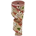 thumbnail image 3 of Northlight Gnome Burlap Style Wired Craft Christmas Ribbon 2.5" x 10 Yards, 3 of 5