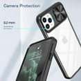 thumbnail image 6 of Phone Case for iPhone 11 Pro Max 6.5 with Tempered Glass Screen Protector Cover and Camera Cover Slide 360 Full Body Protection Slim Clear Bumper Cell Accessories iPhone11 11pro Promax i XI Plus Black, 6 of 13