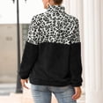 thumbnail image 5 of Blusa de sudadera con cremallera de manga larga suelta de moda informal con estampado de leopardo para mujer Fridja  fhghd4839, 5 of 5