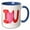 Blue/White, variant on 3drose, Red and Pink Heart I Love U Illustration, 11oz Two-tone Red Mug
