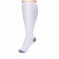 thumbnail image 3 of SGFCWSX Women Compression Socks,Lightweight Solid Color Fitness Support Recovery Socks for Nurses Running White XXXL, 3 of 4