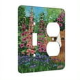 thumbnail image 1 of KuzmarK™ 2 Gang Single Toggle / Single Duplex Wall Plate - Welsh Corgi in Monet's Garden Dog Art by Denise Every, 1 of 1