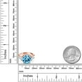 thumbnail image 3 of Gem Stone King 18K Rose Gold Plated Silver Swiss Blue Topaz and White Moissanite 3-Stone Ring for Women (7.94 Cttw, Round 12MM, Trillion 5MM, Size 7), 3 of 3