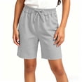 thumbnail image 2 of hoksml Boys Girls Cotton Back to School Shorts Elastic Waist Casual Playwear Shorts with Pockets, 2 of 6