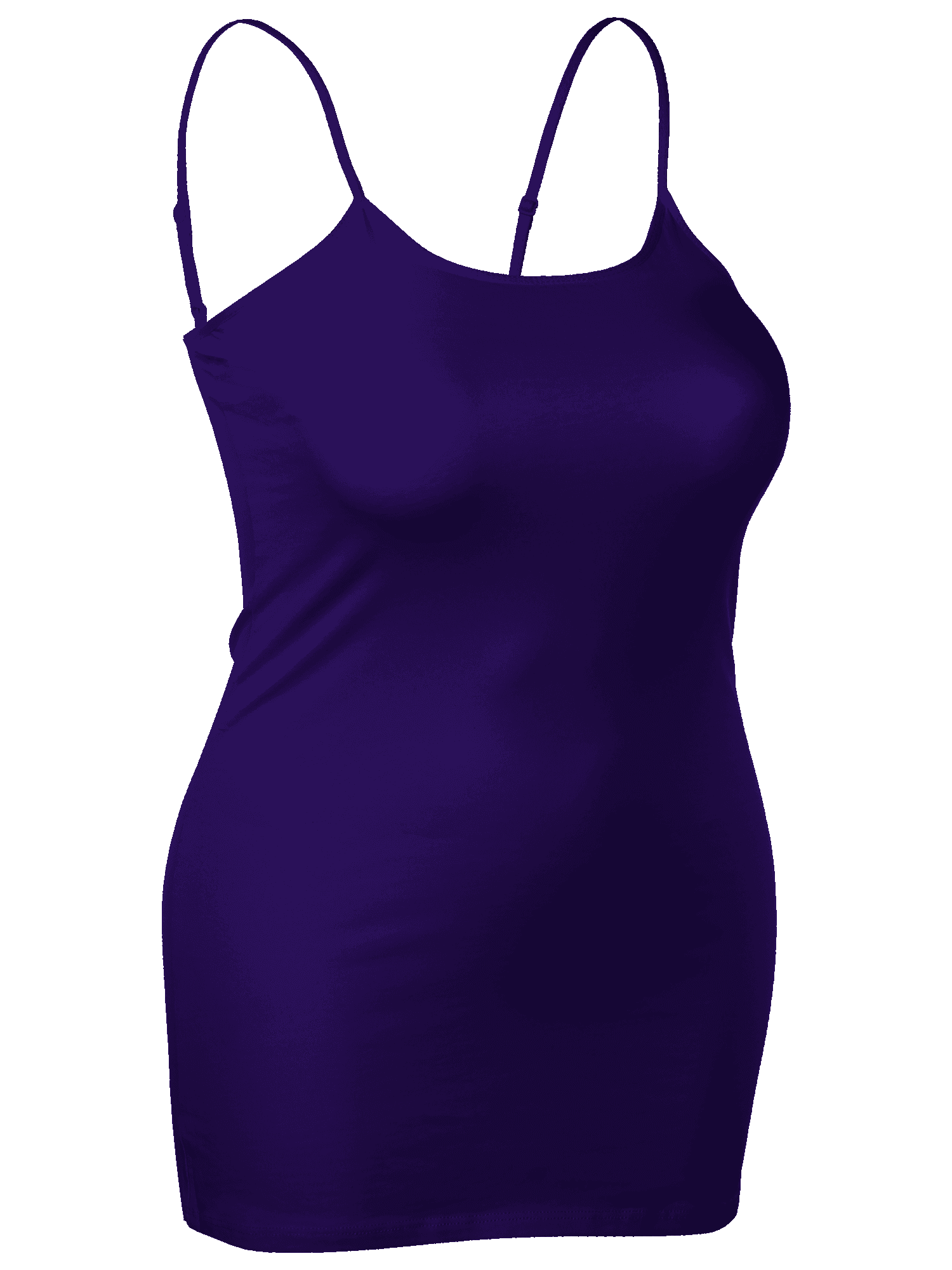 Emmalise Women's Basic Casual Long Camisole Adjustable Strap Cami Layering  Top, 3xl, Purple 