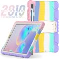thumbnail image 6 of XYX Case for Samsung Galaxy Tab S6 10.5 inch (SM-T860/SM-T865), Dual Layer Slim Heavy Shockproof Rugged Protective Cover Case with Kickstand (Colourful Pink), 6 of 7