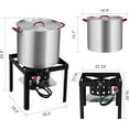 thumbnail image 3 of OUYAWEI Friteuse à Dinde de 100 QT, Friteuse Profonde d'Extérieur en Aluminium et Cuiseur Vapeur de Fruits de Mer avec Régulateur, Casserole pour Poisson avec Injecteur, Trousse de Thermomètre et Réchaud au Propane d'Extérieur avec Support pour Poisson, 3 of 7