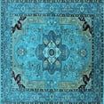 thumbnail image 1 of Ahgly Company Indoor Square Oriental Light Blue Industrial Area Rugs, 6' Square, 1 of 4