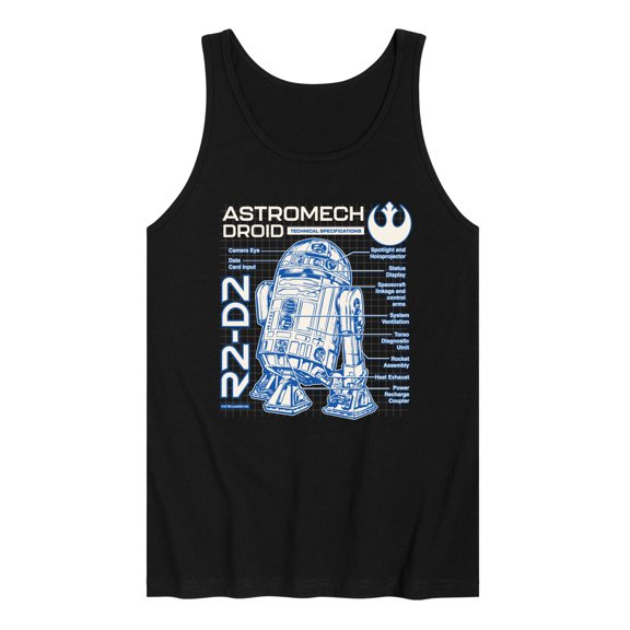 Star Wars - R2D2 Blueprint - Men's Sleeveless Graphic Tank