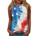 thumbnail image 2 of Fourth of July Tank Tops for Women Womens Memorial Day Tank Top Women American Flag Tank Womens Patriotic Blouses Women's Casual Independence Day Sleeveless Round Neck Tops, 2 of 5