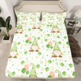 thumbnail image 2 of Feelyou Green Gnome Kids Full Size Sheets, Lucky Shamrock Love Heart Bed Sheets, 4pcs, 2 of 7