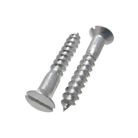 

# 12 X 2 Aluminum Flat Head Slotted Wood Screws (Pack of 12)