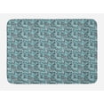 thumbnail image 1 of Blue Paisley Bath Mat, Flower Elements with Traditional Buta Ornaments Leave Like Motifs, Plush Bathroom Decor Mat with Non Slip Backing, 29.5" X 17.5", Dark Brown and Sea Blue, by Ambesonne, 1 of 2