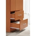 thumbnail image 5 of Hodedah Import 3 Door Armoire w/ Clothing Rod, Shelves, & 2 Drawers, Cherry, 5 of 6