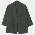 thumbnail image 2 of Casual Jackets for Men 2025 Japanese Lightweight Loose Linen Cardigan Jacket with Pockets Outerwear Coat, 2 of 7
