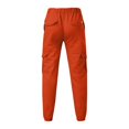 thumbnail image 3 of MIXUE Mens Cargo Pants Solid Color Leggings Trousers Tooling Pocket Casual Sweatpants for Men Streetwear,Orange,M, 3 of 4