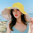 thumbnail image 6 of Kukuzhu Hat For Women In Spring And Summer, Oversized Brim, DoubleSided Fisherman Hat, Solid Color, Version, Outdoor Leisure Beach UV Resistant Sunshade Hat, 6 of 8
