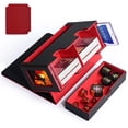 thumbnail image 1 of Card Deck Box for MTG, Double Card Storage Box with 2 Commander Display & Dice Tray, Fits 200+ Double Sleeved Cards, Card Organizer for CCG TCG Sports Cards (Black&Red), 1 of 7