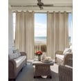 thumbnail image 4 of Orange Brown Blackout Curtains, Light Blocking Print Window Curtains, Modern Abstract Art Ombre Striped Thermal Insulated Window Drapes for Living Room Kitchen Cafe 2 Panels, 55"W x 39"L, 4 of 9