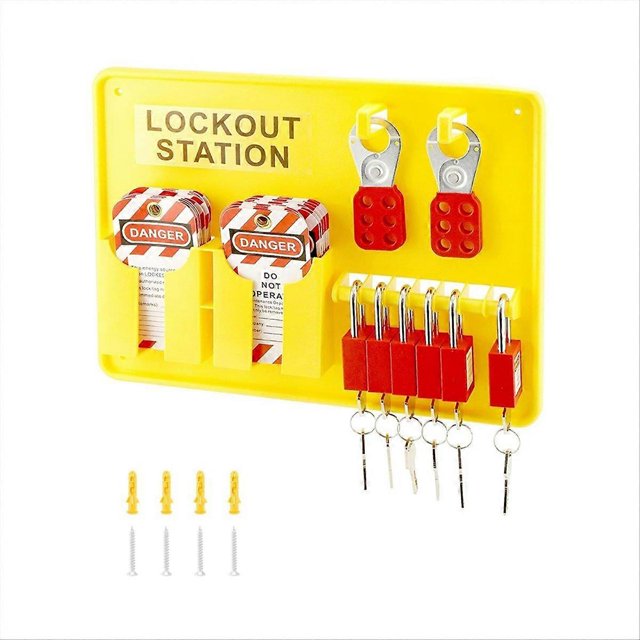 Lockout Tagout Station,6 pcs Safety Padlock, Lockout Station