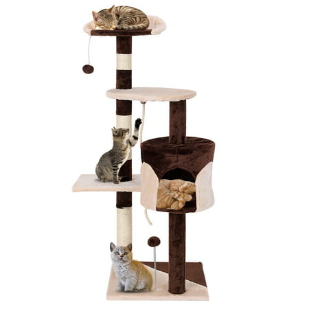 Gymax 43'' Cat Tree Kitten Activity Tower Furniture Condo Perches Scratching Posts