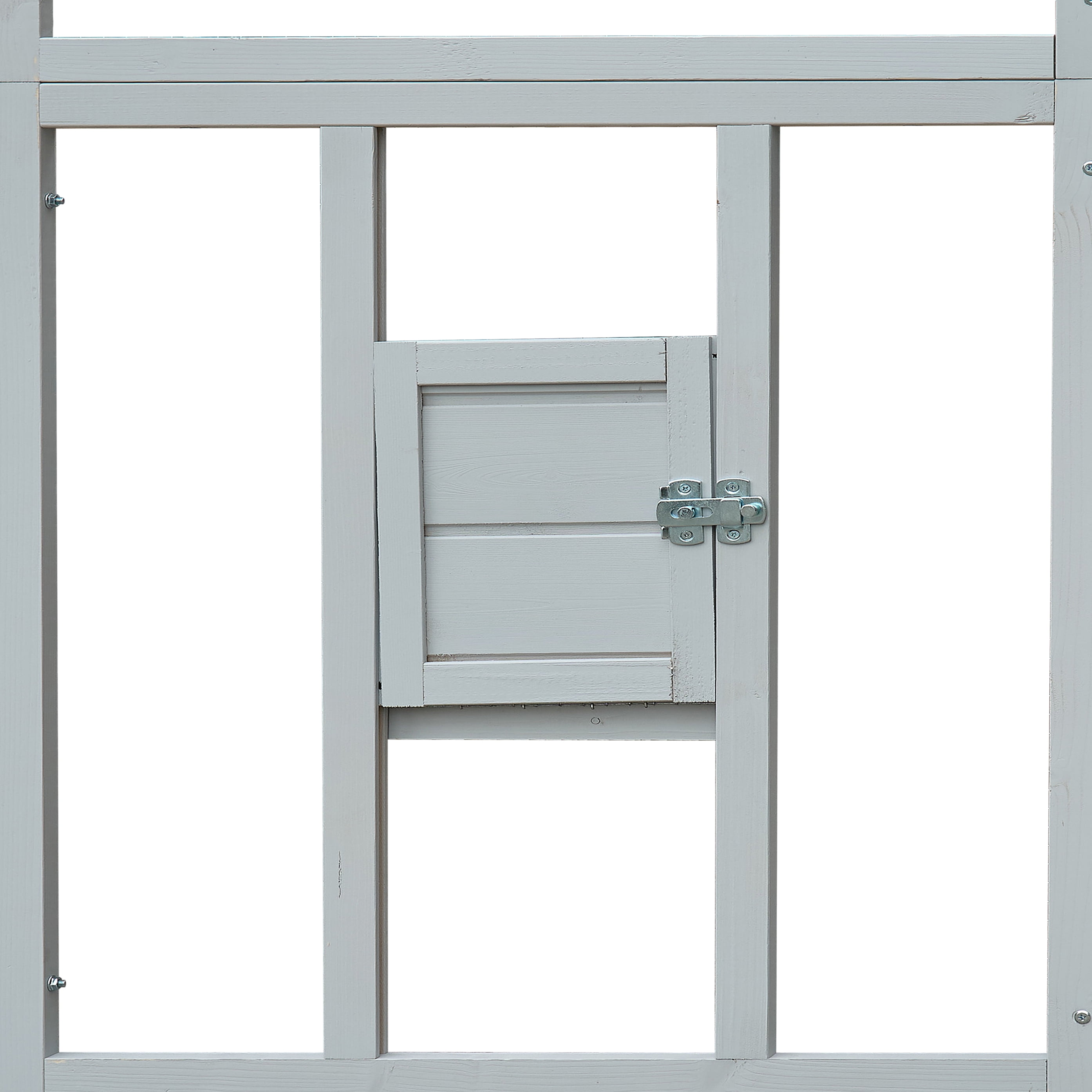 Outdoor Cat Enclosure 110" Large Kitten Playground with Platforms, Upgraded Waterproof Cover - Gray&White