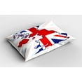 thumbnail image 2 of Ambesonne Union Jack Pillow Sham 2 Pack, Country Map Flag, 36"x20", Violet Blue Red White, 2 of 3