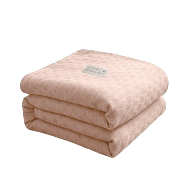Soft Throw Blanket Cotton Bed Blanket, Double Cotton Warm Blanket, Lightweight Bed Blanket, Breathable, Soft and Comfortable Blanket, Suitable for All Seasons Throw Blankets for Bed