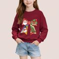 thumbnail image 1 of Cowsor Girls Sweatshirts Kids Cute Graphic Crewneck Pullover Tops Xmas Long Sleeve Holiday Shirts, 1 of 6
