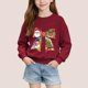 thumbnail image 1 of Sudadera sin capucha para niños, con estampado navideño, cuello redondo, manga larga, forro polar, para niños de talla mediana a grande, blusa de poliéster para niños., 1 of 6