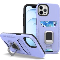 CoverON For Apple iPhone 13 Pro Max Case, KickStand Ring Credit Card slot Rugged Phone Cover Magnetic holder, Purple